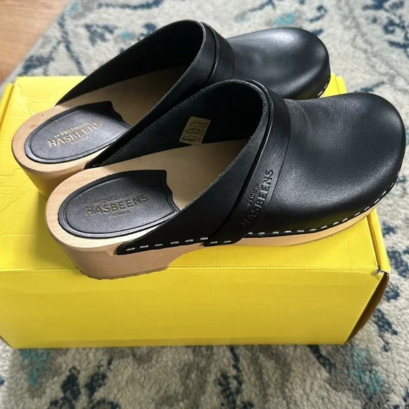 Black Swedish HASBEENS clogs. Size 38. - Picture 4 of 9